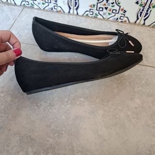 Manoletinas negras mujer talla 40
