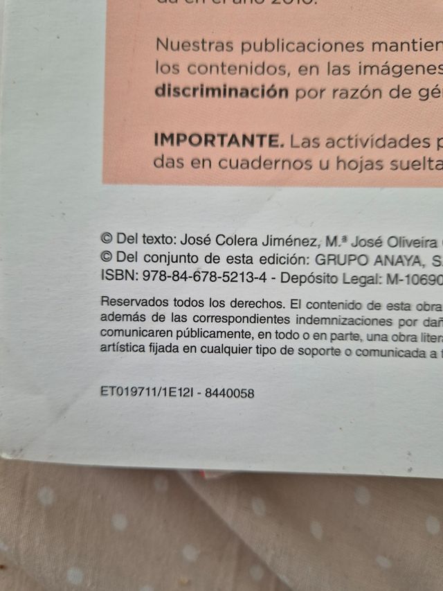 Libro de texto 3°ESO