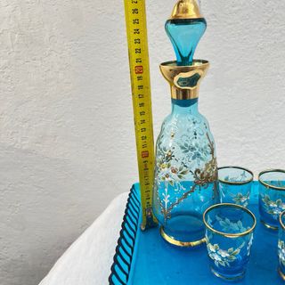Decanter in vetro blu