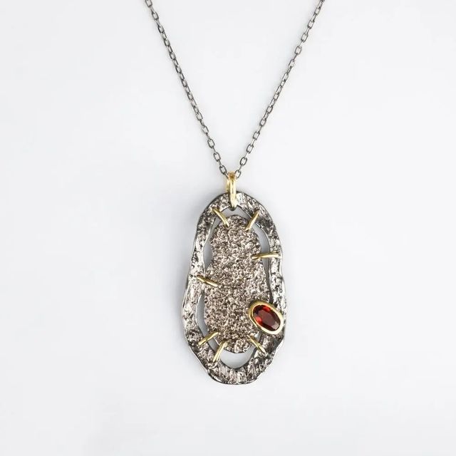 Colgante plano plata 925 forma ovalada