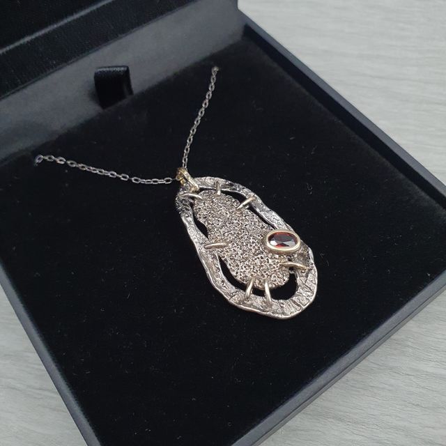 Colgante plano plata 925 forma ovalada