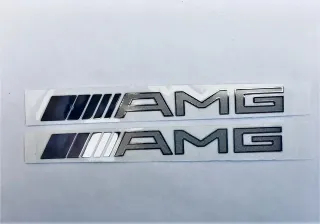 2 Pegatinas metallicas AMG 90 x 9,5mm Ref: 1860