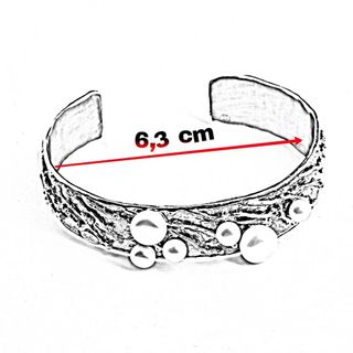 Pulsera brazalete plata 925 perlas cultivadas