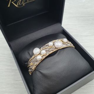 Pulsera brazalete plata 925 perlas cultivadas