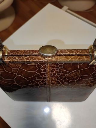 Precioso bolso de piel tipo Kelly vintage años 60