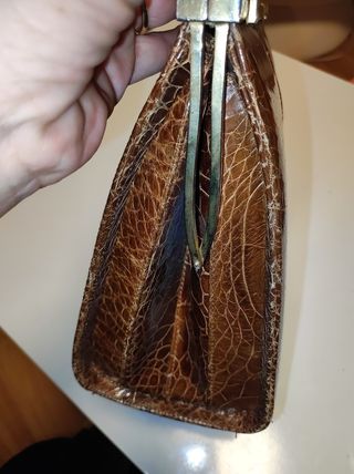 Precioso bolso de piel tipo Kelly vintage años 60