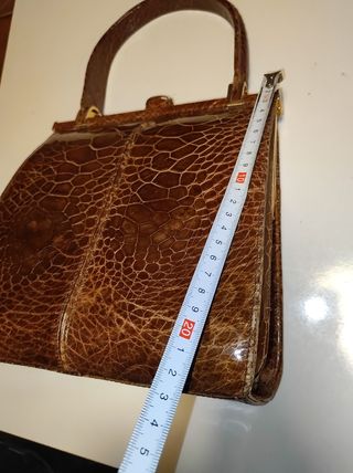 Precioso bolso de piel tipo Kelly vintage años 60