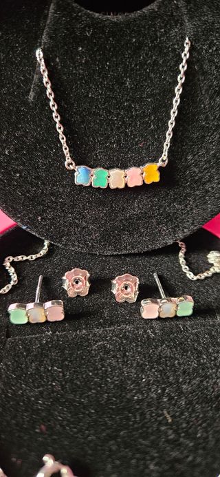 GARGANTILLA Y PENDIENTES  PLATA LEY 