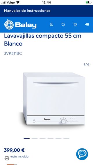 Lavavajillas Balay 3VK311BC/01