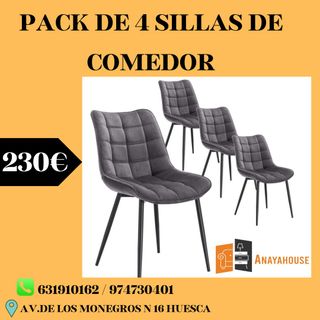 Pack de 4 Sillas de Comedor🤩