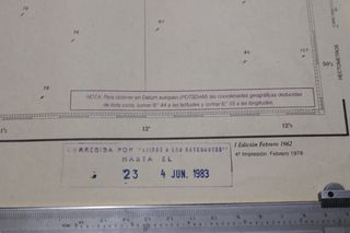 Carta de navegación Cabo San Sebastián e Islas...