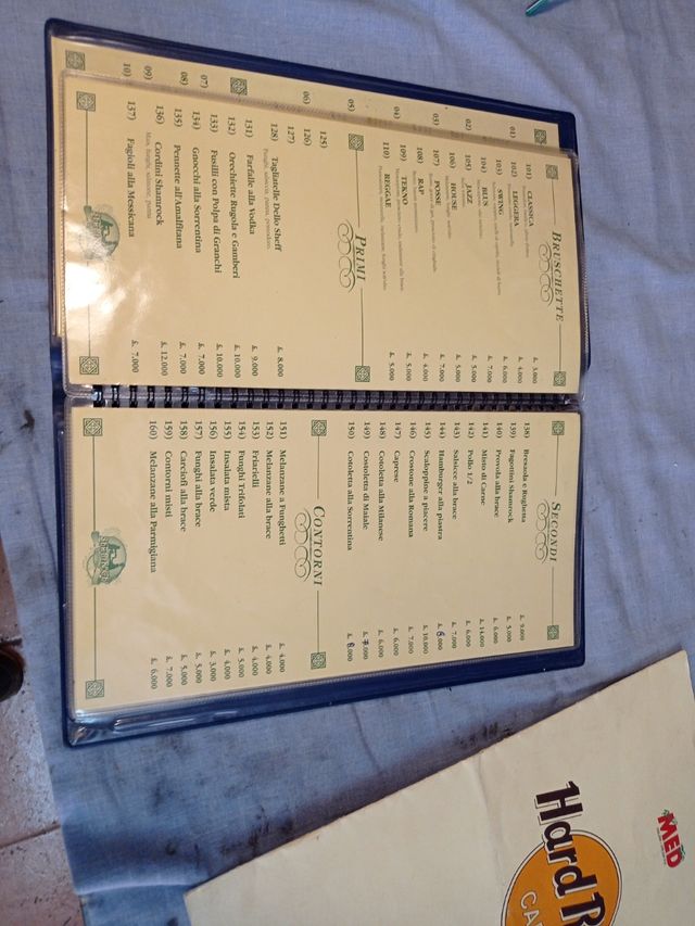 Menù birra Ceres, hard rock cafè ,bass