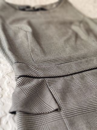 Vestido Príncipe de Gales, talla S,New Blanco