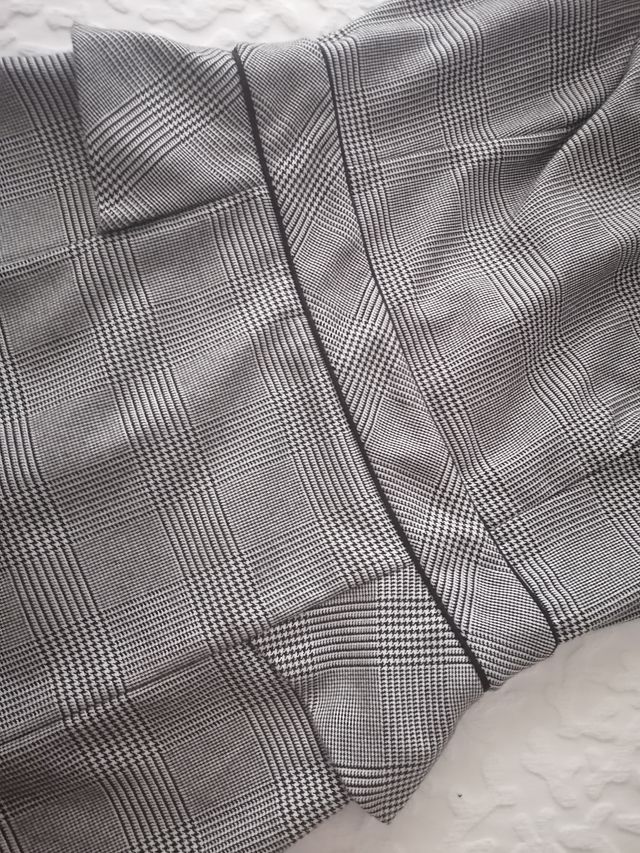 Vestido Príncipe de Gales, talla S,New Blanco