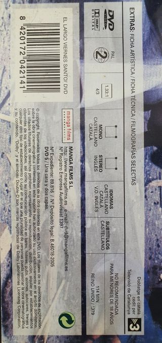 El largo viernes santo (1980) 🎬🍿 💿 [DVD]