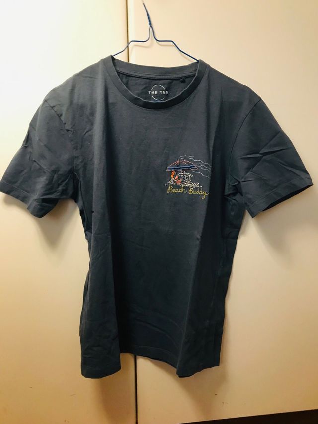 Camiseta de hombre azul plomo