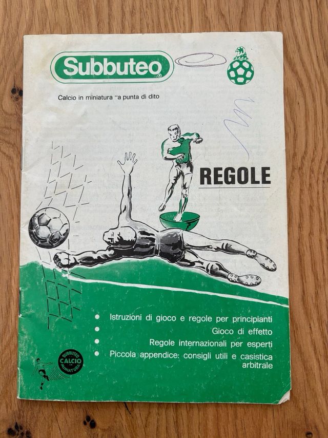 Manuale originale Italiano Subbuteo anni’90