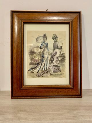 Quadro stampa litografia con cornice in legno