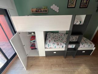 Cama tren con somier