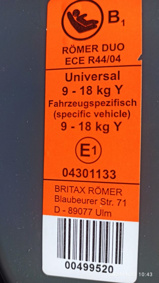 Silla coche Romer Duo