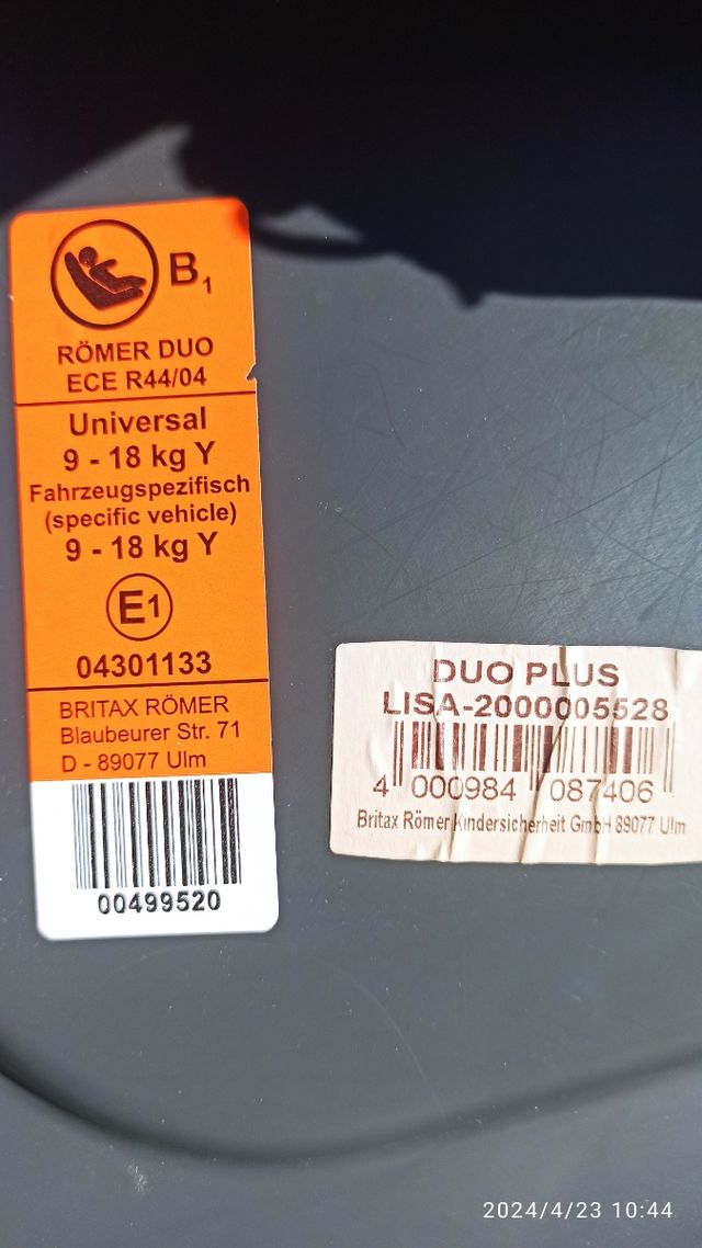 Silla coche Romer Duo