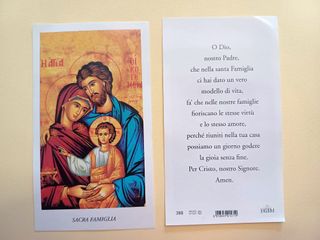 100 santini holy card SACRA FAMIGLIA ICONA egim