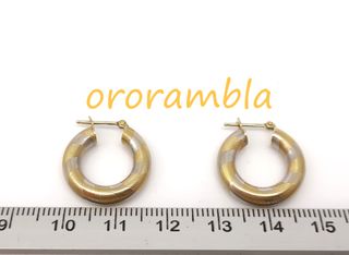 Pendientes aros oro 18 quilates