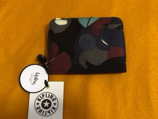 Monedero Kipling mediano estampado hojas 
