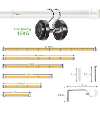 Barra Cortinas Extensible 86-160 cm