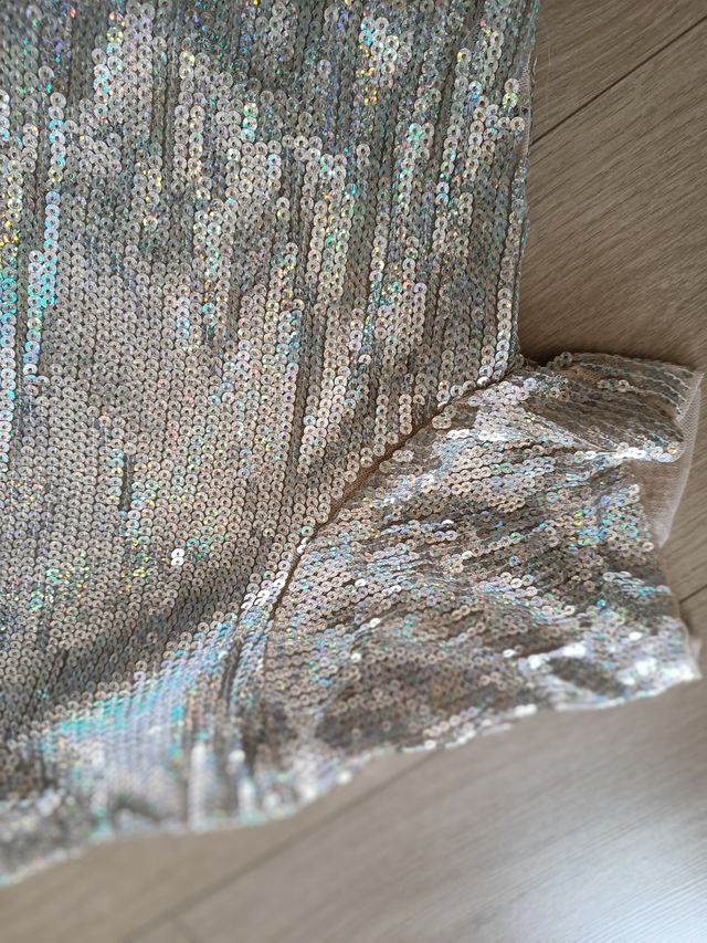 Camiseta top fiesta Zara lentejuelas