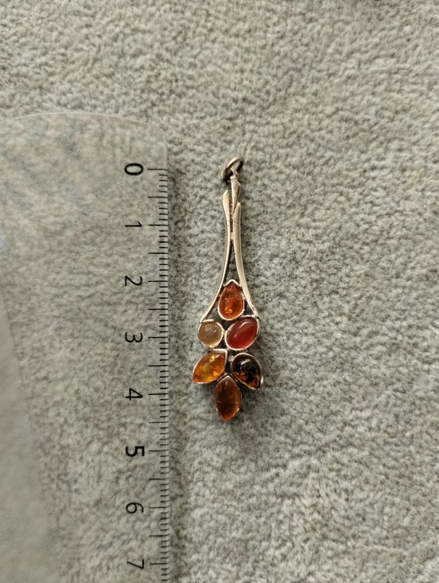 Colgante plata y ambar