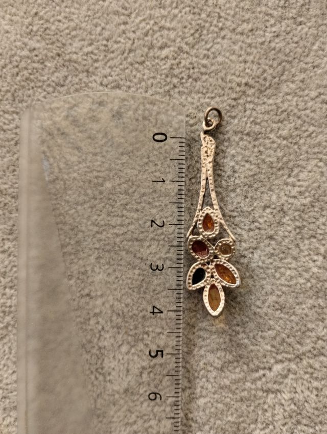 Colgante plata y ambar