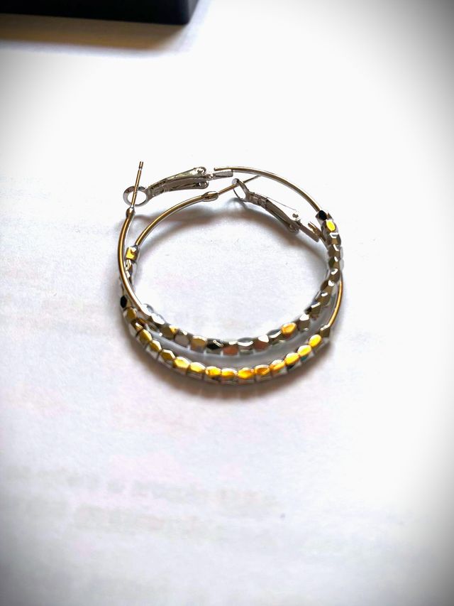 Pendientes de argolla plateados