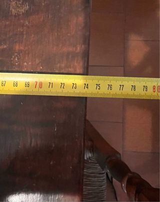 Mesa rústica para cocina más seis sillas