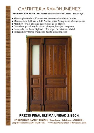 Puerta de madera maciza clasicas