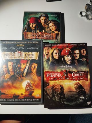 Primera trilogía de Piratas del Caribe en CD.