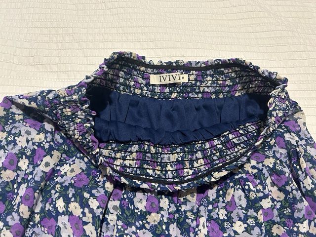 Falda flores elástica volantes