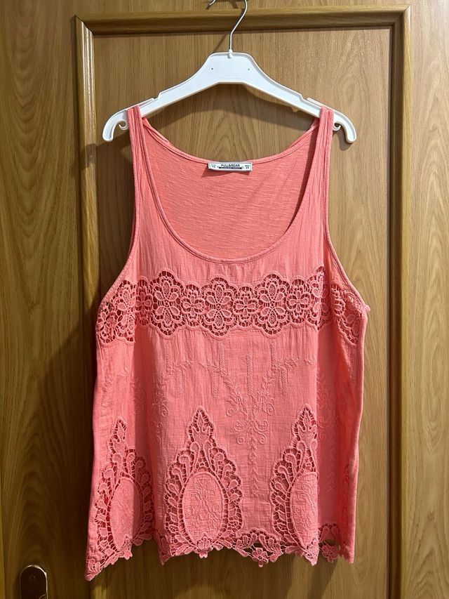Camiseta tirantes coral