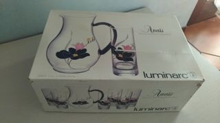 Set vintage caraffa + 6 bicchieri