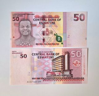 Billete de Eswatini de 50 emalangeni sin circular