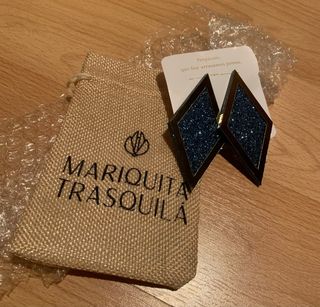 Pendientes mujer axul y brillo