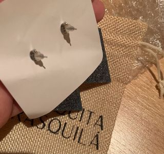 Pendientes mujer axul y brillo