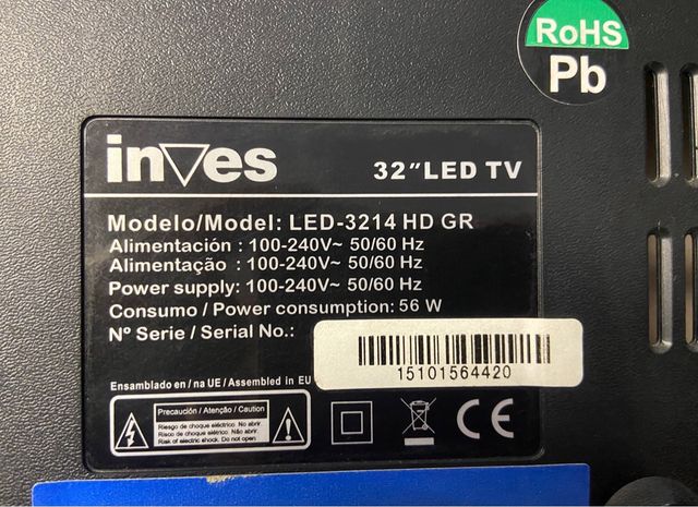 Placa Main + fuente TV INVES LED-3214 HD