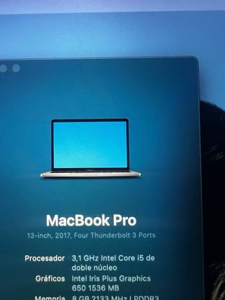 Macbook pro 13" 2017, con posibilidad de windows