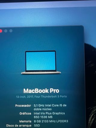 Macbook pro 13" 2017, con posibilidad de windows