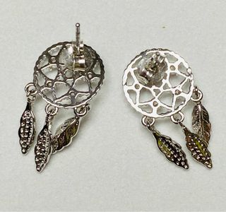 Pendientes de atrapasueños y plata de ley 925