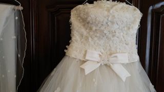 Vestido de novia con velo