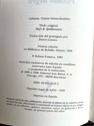 Pasado negro. Rubem Fonseca