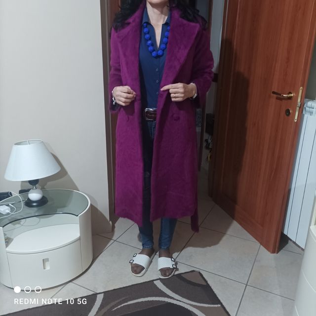 Cappotto donna in pelliccia scamosciata 
