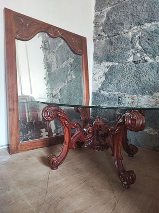 Mesa de centro y espejo